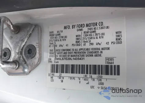 2020 Ford Transit Connect Xl z USA, uszkodzony, nr VIN NM0LS7E20L1435431